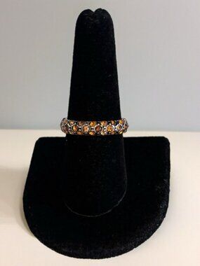 Brighton CRYSTAL VOYAGE Silver Topaz Antique Ring Size 9 ETCHED